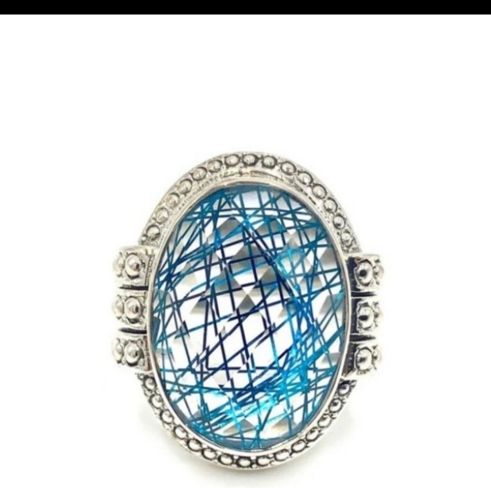 Nicky Butler Silver Rudilated Quartz Ring Size 6